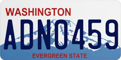 WA license plate ADN0459