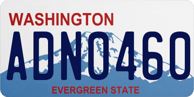 WA license plate ADN0460