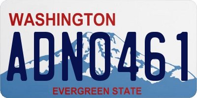 WA license plate ADN0461