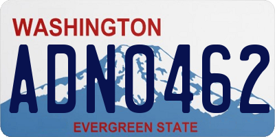 WA license plate ADN0462