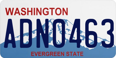 WA license plate ADN0463