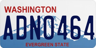 WA license plate ADN0464