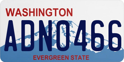 WA license plate ADN0466
