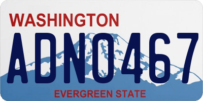 WA license plate ADN0467