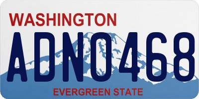 WA license plate ADN0468