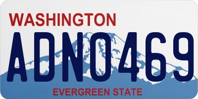 WA license plate ADN0469