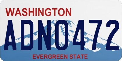 WA license plate ADN0472
