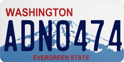 WA license plate ADN0474
