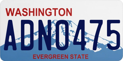 WA license plate ADN0475