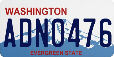 WA license plate ADN0476