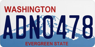 WA license plate ADN0478