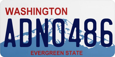 WA license plate ADN0486