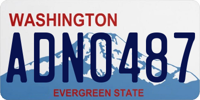 WA license plate ADN0487