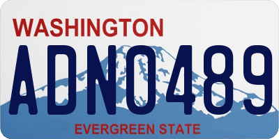 WA license plate ADN0489