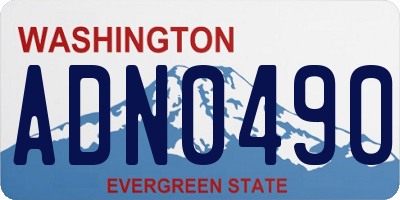 WA license plate ADN0490