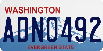 WA license plate ADN0492