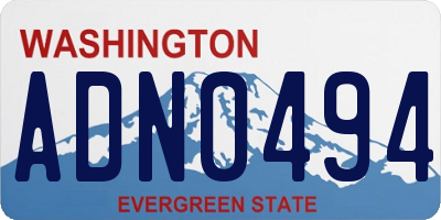 WA license plate ADN0494