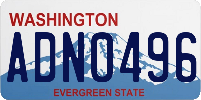 WA license plate ADN0496