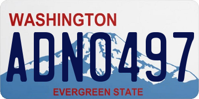 WA license plate ADN0497