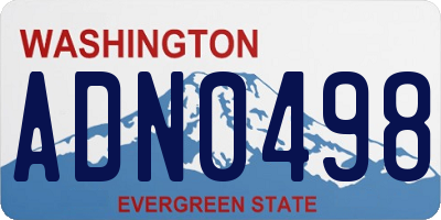 WA license plate ADN0498