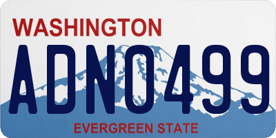 WA license plate ADN0499