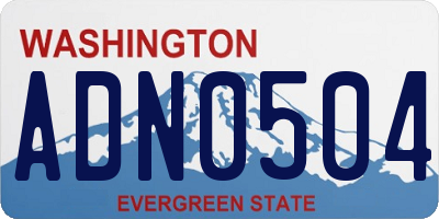 WA license plate ADN0504