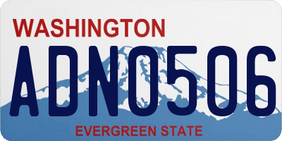WA license plate ADN0506