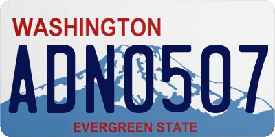 WA license plate ADN0507