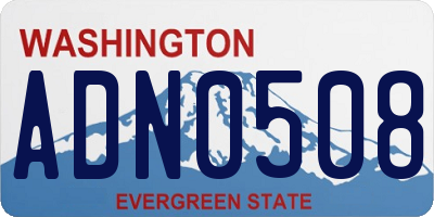 WA license plate ADN0508