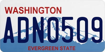 WA license plate ADN0509