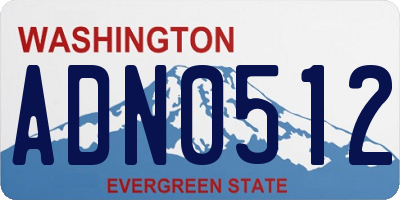 WA license plate ADN0512