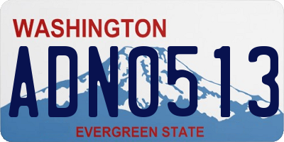WA license plate ADN0513