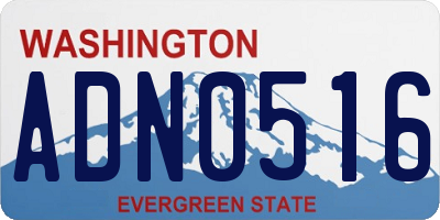WA license plate ADN0516
