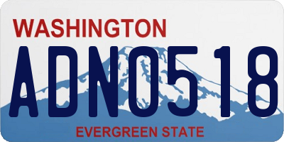 WA license plate ADN0518