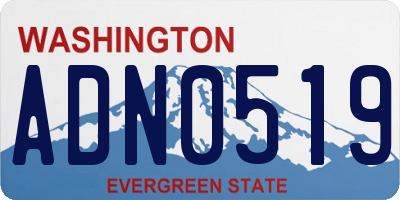 WA license plate ADN0519