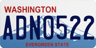 WA license plate ADN0522