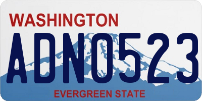WA license plate ADN0523