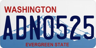 WA license plate ADN0525