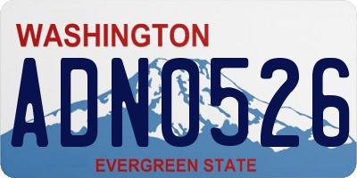 WA license plate ADN0526
