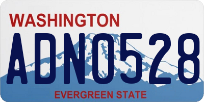 WA license plate ADN0528