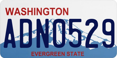 WA license plate ADN0529