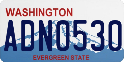 WA license plate ADN0530