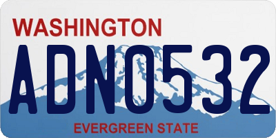 WA license plate ADN0532