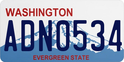 WA license plate ADN0534