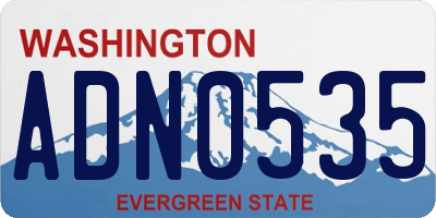 WA license plate ADN0535