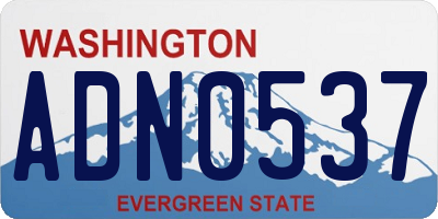 WA license plate ADN0537