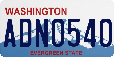 WA license plate ADN0540