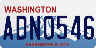 WA license plate ADN0546