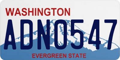 WA license plate ADN0547