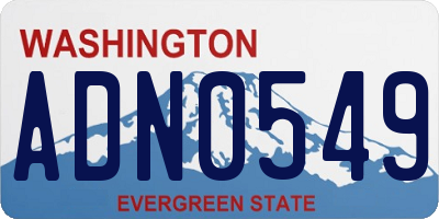 WA license plate ADN0549